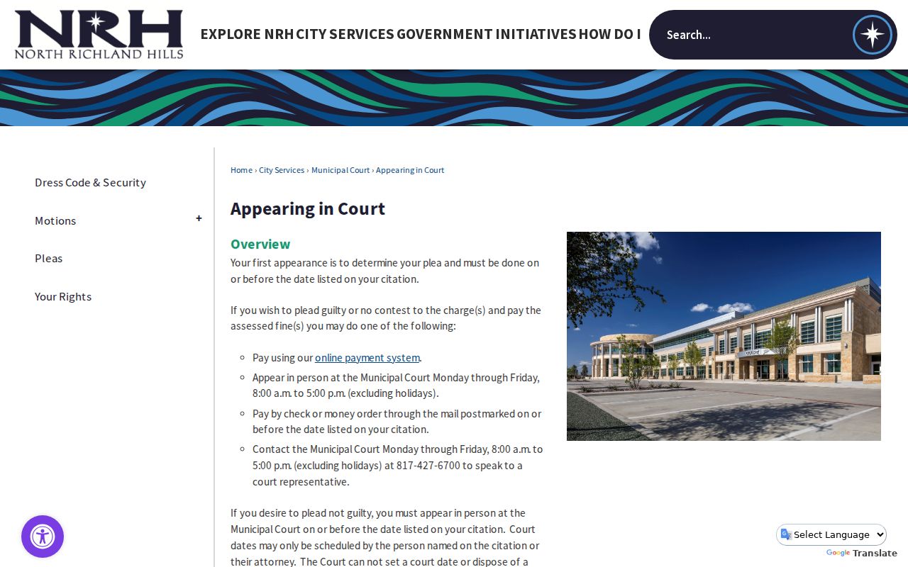 North Richland Hills court docket first appearance instructions